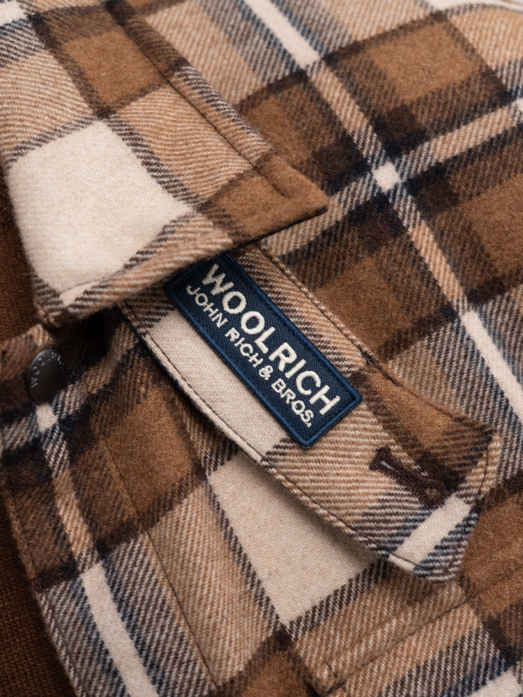 Woolrich CFWOOS2018MBUT3046 7449 DARK CAMEL CHECK