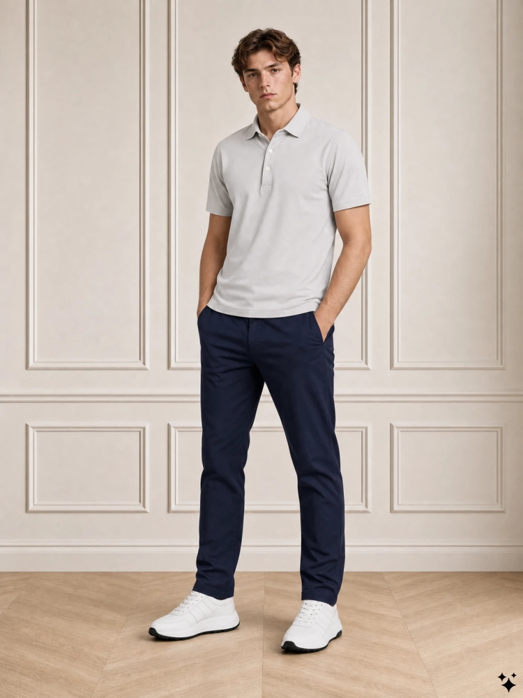 Valenza SUPIMA TAPERED TROUSER 1100 42 NAVY