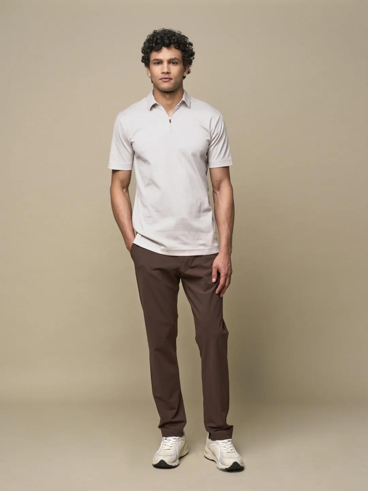 Valenza SUPIMA POLO ZIP 1049 15 PEARL GREY