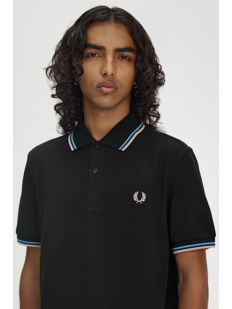 Fred Perry M3600 TWIN TIPPED Y44 BLK/CRT BL/DKPNK