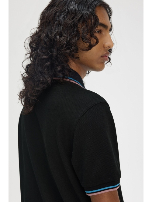 Fred Perry M3600 TWIN TIPPED Y44 BLK/CRT BL/DKPNK foto 5