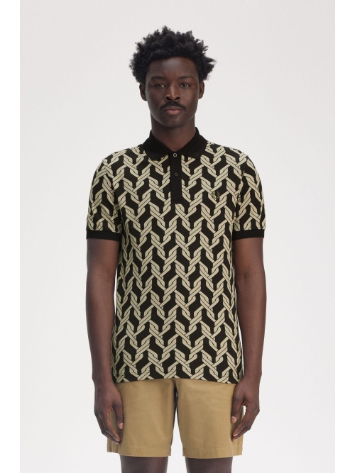 Fred Perry M9837 CABLE KNIT P. POLO 102 BLACK foto 3