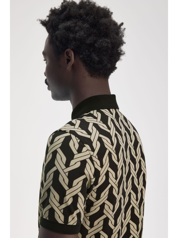 Fred Perry M9837 CABLE KNIT P. POLO 102 BLACK