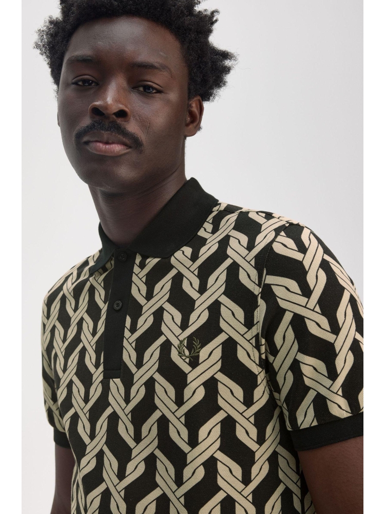 Fred Perry M9837 CABLE KNIT P. POLO 102 BLACK