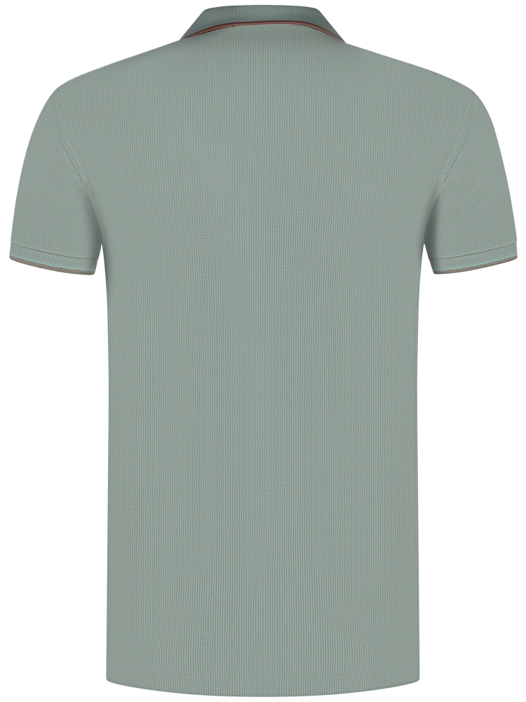 Fred Perry M9882 TEXT. ZIP NECK POLO 959 SILVER BLUE