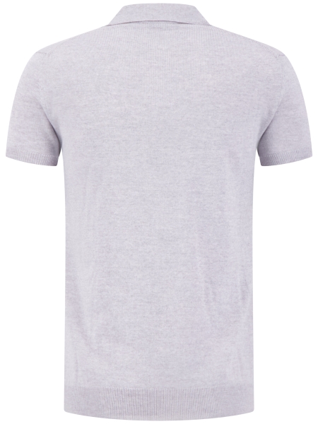 Aurelien BUTTONLESS RIBBED POLO SHIRT LIGHT GREY