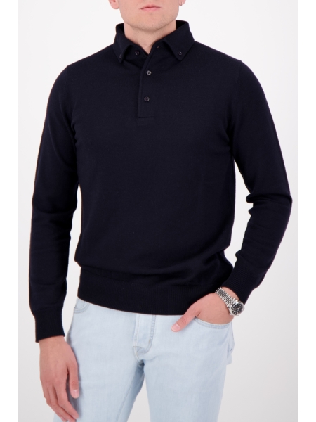 Valentoni POLO BUTTON DOWN 830 BLACK NAVY