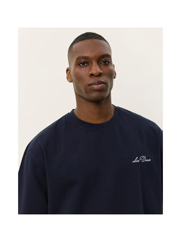 Les Deux LDM101222 CREW T-SHIRT 460201 DARK N./WHITE