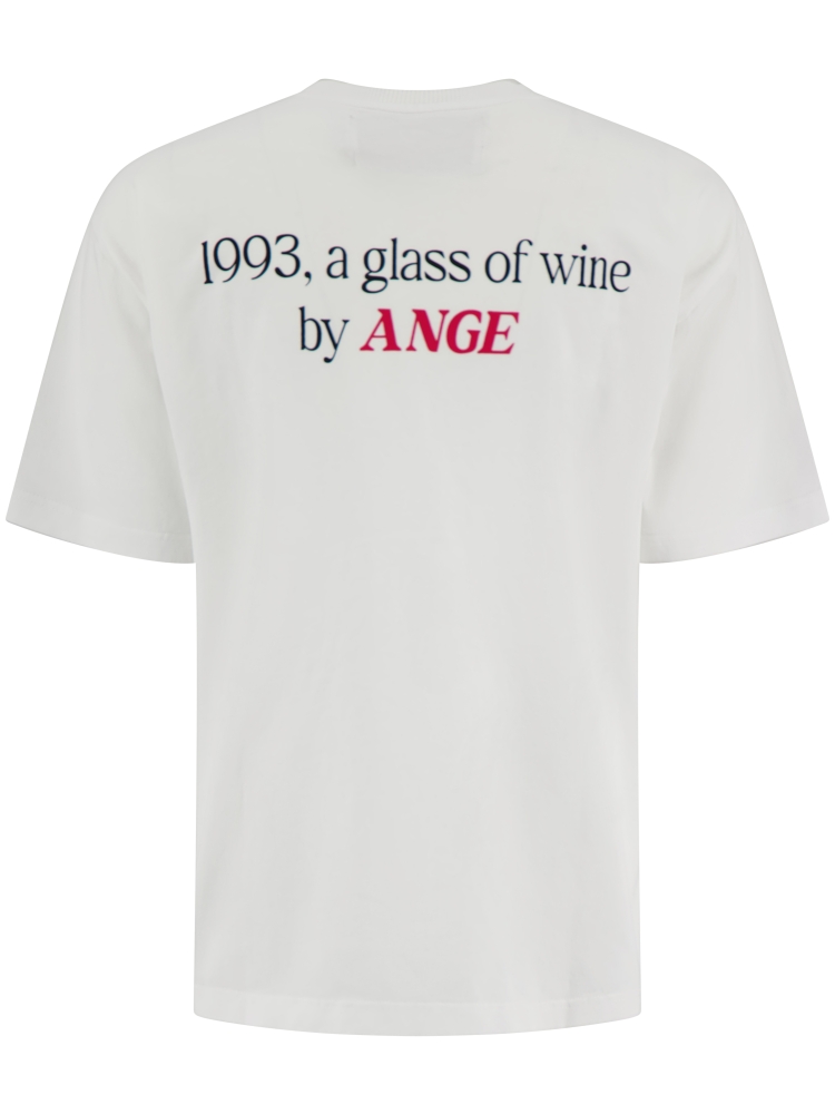 Ange Projects NOS-007 GLASS OF WINE TEE WHITE