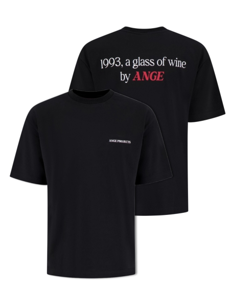  NOS-008 GLASS OF WINE TEE BLACK