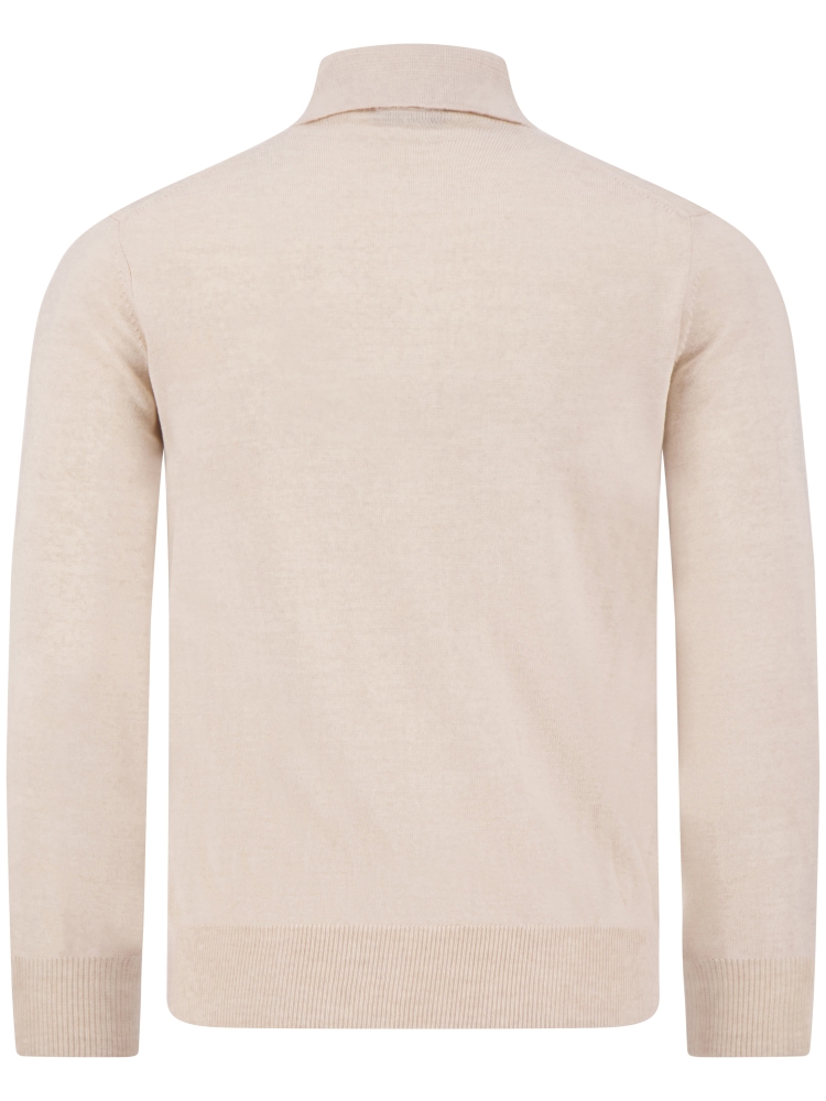Aurelien RIBBED ZIPPER POLO LIGHT BEIGE