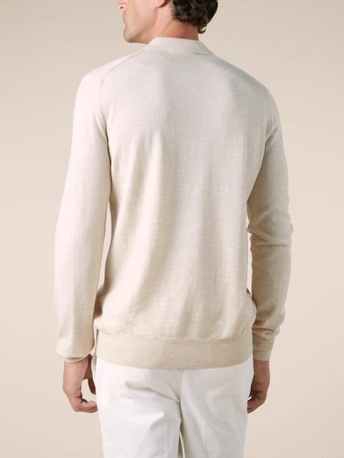 Aurelien RIBBED ZIPPER POLO LIGHT BEIGE foto 6