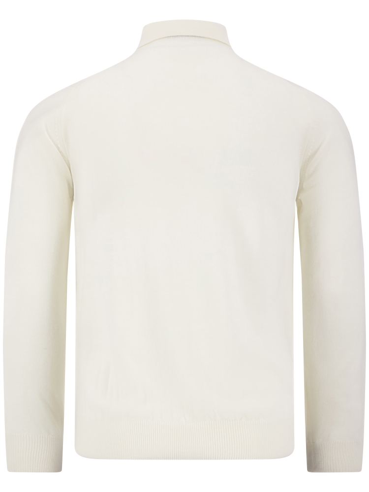 Aurelien RIBBED ZIPPER POLO IVORY