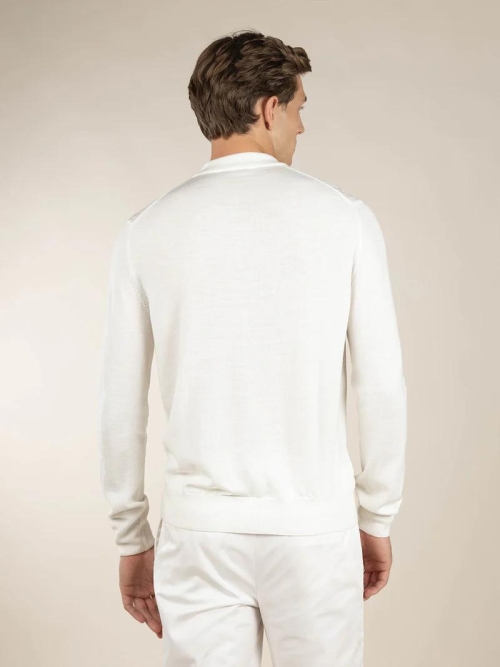 Aurelien RIBBED ZIPPER POLO IVORY foto 5