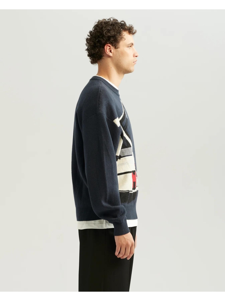 Ange Projects AW-008 WINE DRIVE KNIT NAVY
