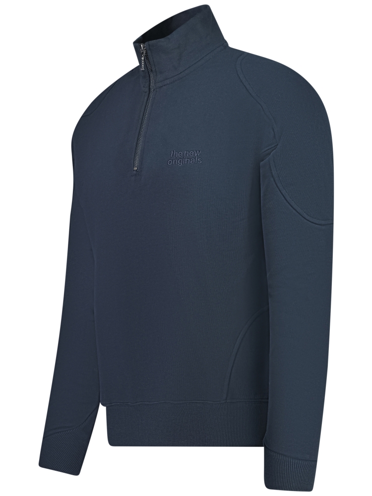 TNO EMBLEM HALF ZIP SWEATER NAVY BLUE