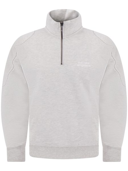 TNO EMBLEM HALF-ZIP LIGHT GREY MEL.