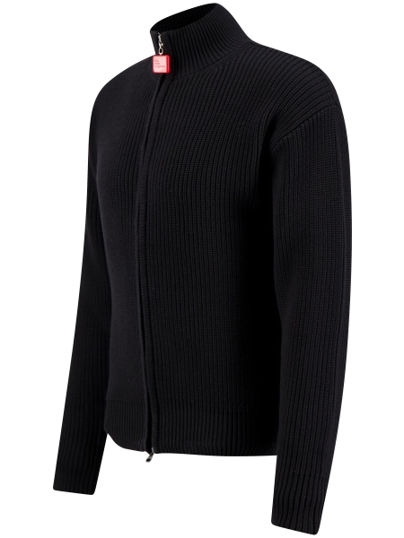 TNO FISHERMAN PLAIN ZIP UP SWEATER BLACK