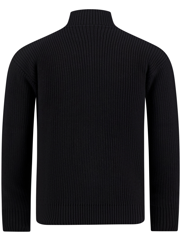 TNO FISHERMAN PLAIN ZIP UP SWEATER BLACK