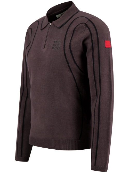 TNO INNERSPACE LONG SLEEVE POLO BROWN M./BLACK foto 2