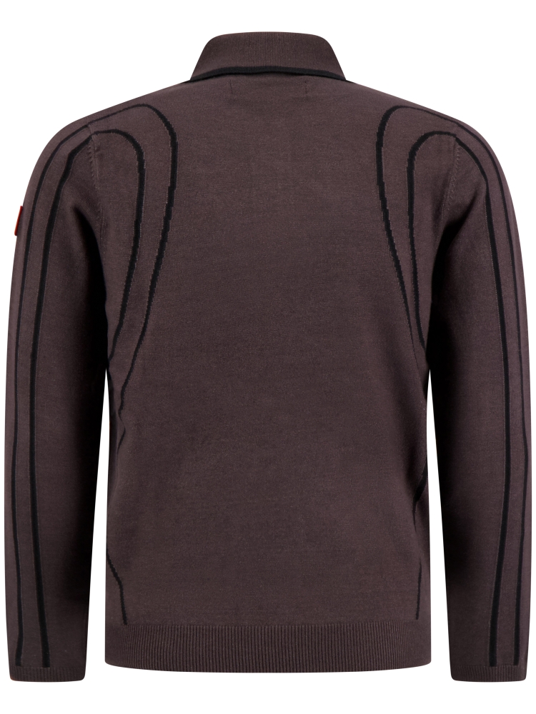 TNO INNERSPACE LONG SLEEVE POLO BROWN M./BLACK