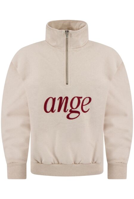  AW-039 ZIPPED ROLL-NECK OATMEAL
