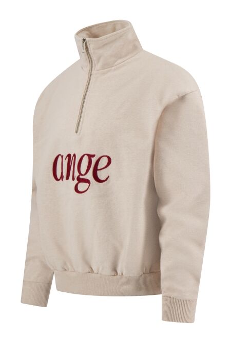  AW-039 ZIPPED ROLL-NECK OATMEAL