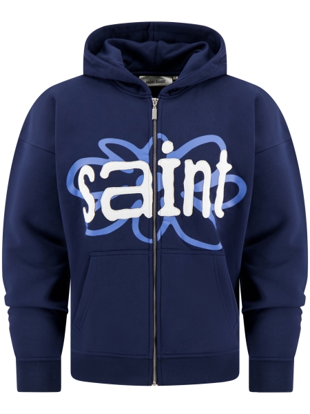Saint Blanc FLOWER PATCH ZIPPER BLUE