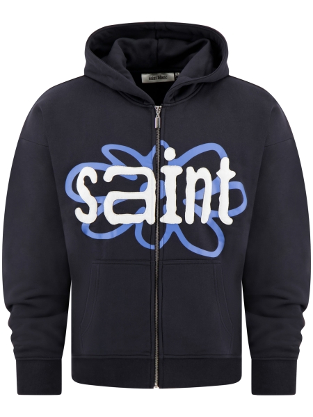 Saint Blanc FLOWER PATCH ZIPPER BLACK Saint Blanc FLOWER PATCH ZIPPER BLACK