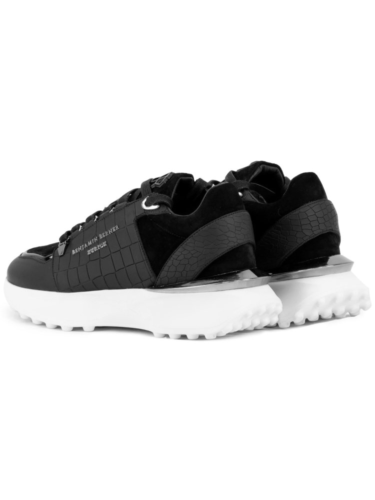 Benjamin Berner BNJ0181 ALLIGATOR EFFECT SUEDE BLACK