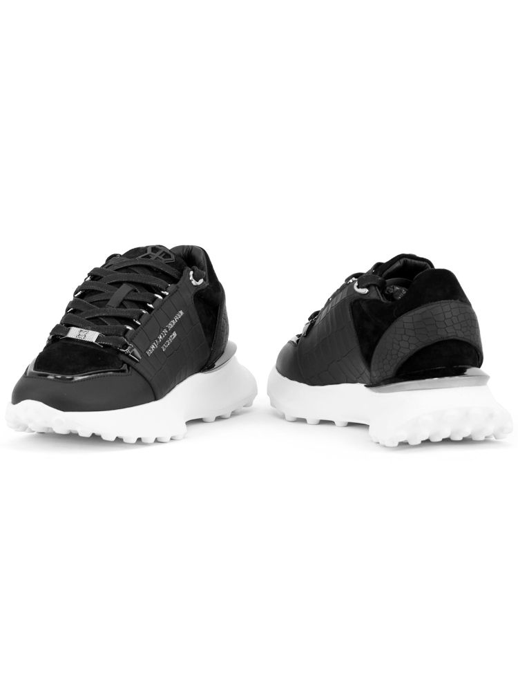 Benjamin Berner BNJ0181 ALLIGATOR EFFECT SUEDE BLACK
